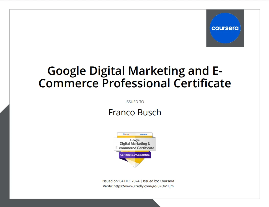 Google Digital Marketing and E-commerce Badge