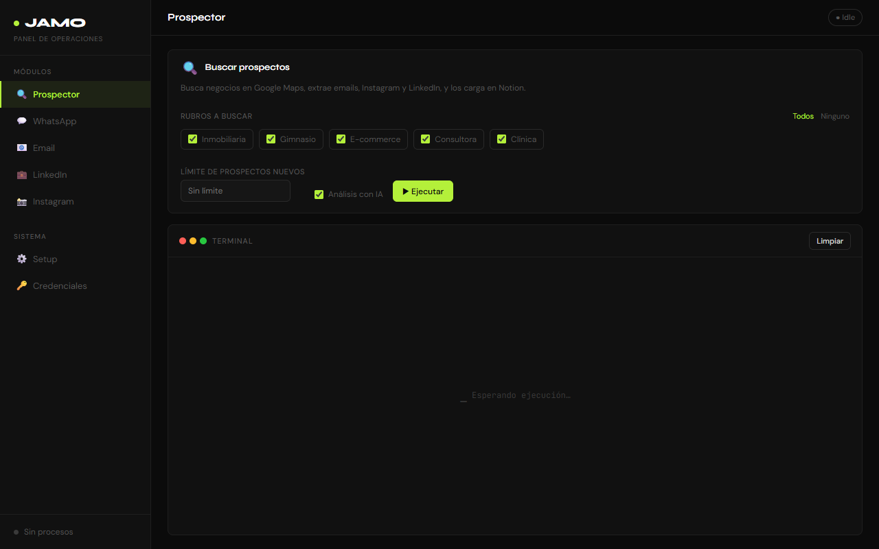JAMO — Panel de Operaciones